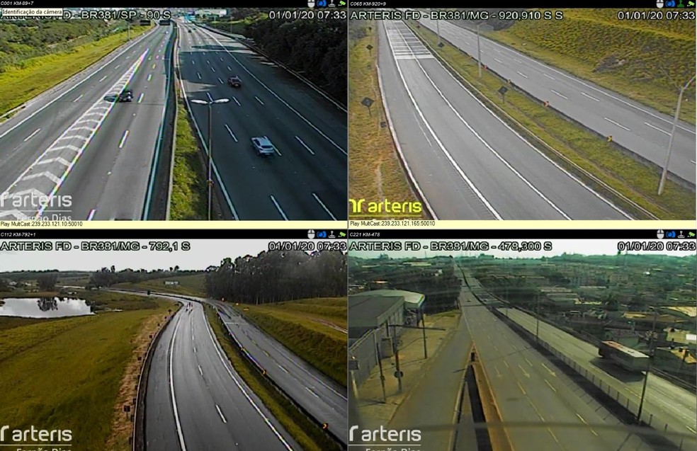 BR 381 MG/SP segue com fluxo normal em ambos os sentidos por volta das 7:30 nesta quarta-feira (2) — Foto: Reprodução/Twitter/ArterisFernãoDias