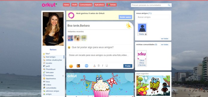 Orkuti tem interface parecida com o antigo Orkut do Google (Foto: Reprodução/Barbara Mannara)