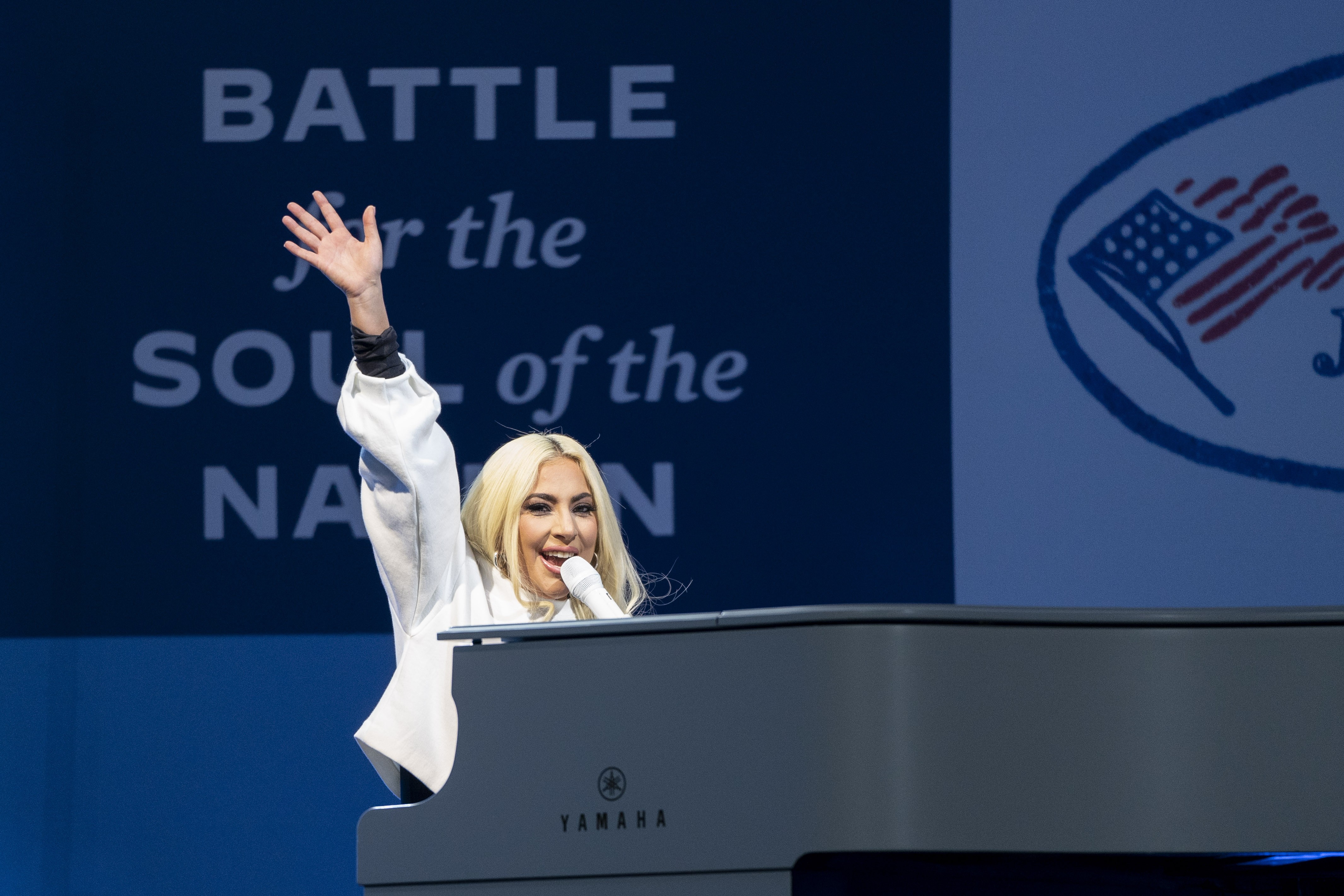 Lady Gaga no comício de Joe Biden (Foto: Getty Images)