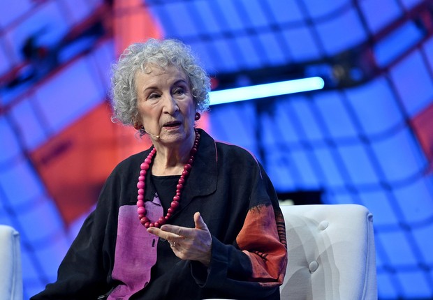 A escritora Margaret Atwood na abertura do evento Collision (Foto: Divulgação)