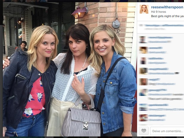 Reese Witherspoon, Selma Blair e Sarah Michelle Gellar se encontram para ver musical de 'Segundas intenções' (Foto: Reprodução/Instagram)