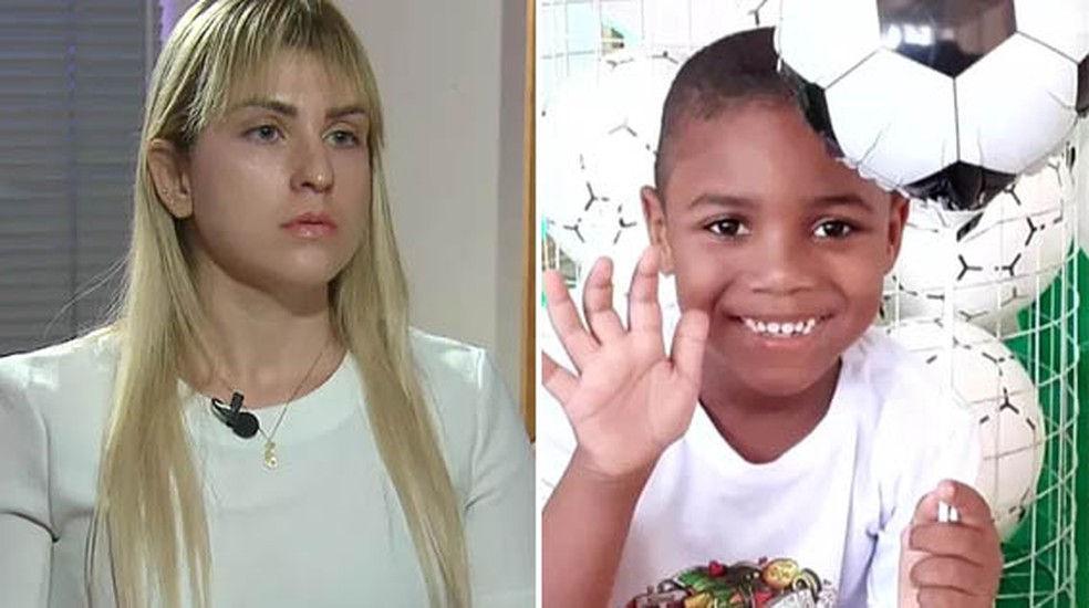 Sari Corte Real e menino Miguel - montagem home — Foto: Reprodução