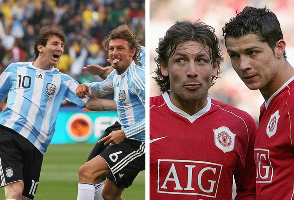 Heinze jogou com Messi na Argentina e com Cristiano Ronaldo no Manchester United — Foto: Infoesporte