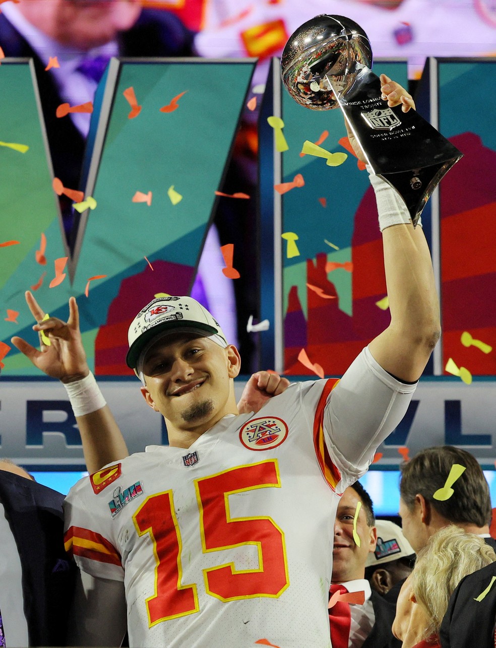 Patrick Mahomes Kansas City Chiefs Super Bowl LVII — Foto:  REUTERS/Brian Snyder