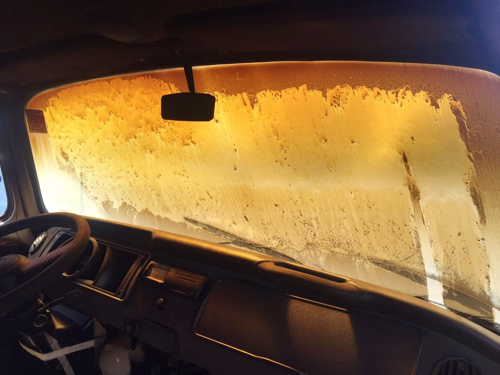 Perua VW Kombi foi incendiada em Santo Anastácio (Foto: Kawanny Barros/TV Fronteira)
