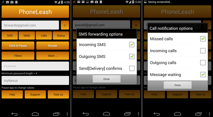 PhoneLeash permite enviar SMS para um e-mail automaticamente (Foto: Divulgação)