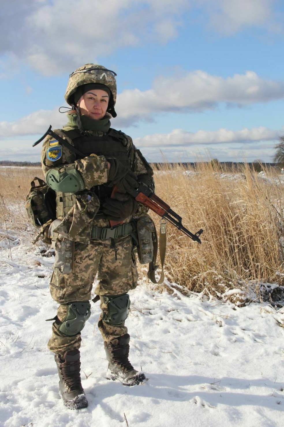 Olga Semidyanova, de 48 anos, morreu em batalha com as Forças Armadas russas — Foto: Cortesia/Ministério da Defesa da Ucrânia