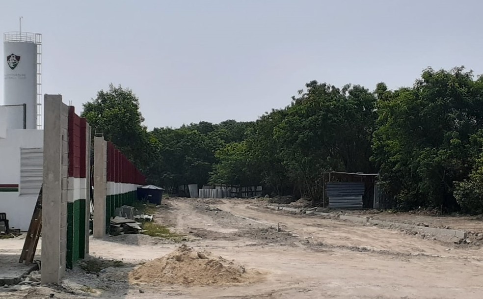 Obras em andamento na última visita do ge no CT, no início de novembro — Foto: Thiago Lima