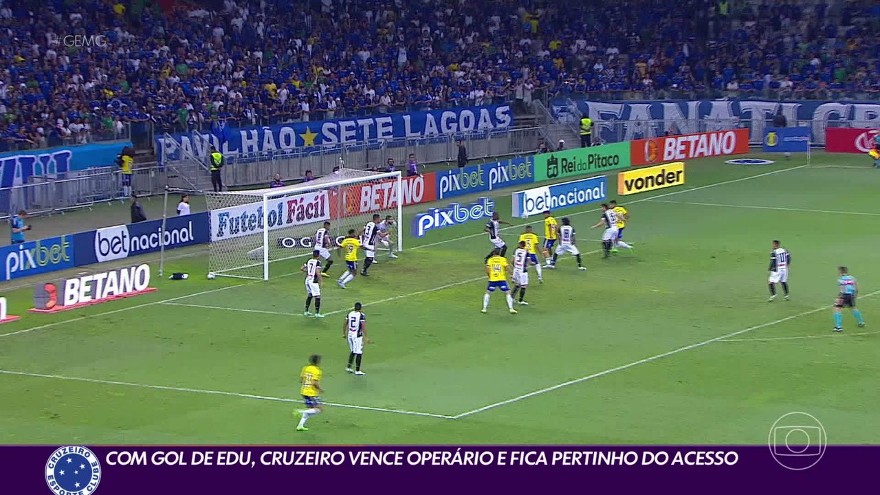 Com gol de Edu, Cruzeiro vence Operário, e acesso cada vez mais perto emociona a torcida