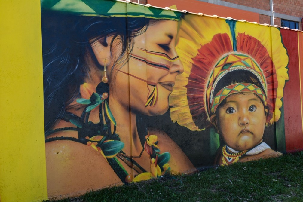 Muro fica em uma das avenidas mais movimentadas de Pinhais, na Região Metropolitana de Curitiba. — Foto: Fábio Cristiano/Prefeitura de Pinhais