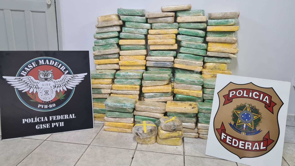 Droga apreendida durante abordagem da PF em RO. — Foto: Divulgação