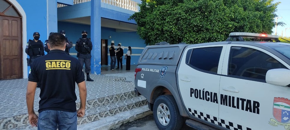 Sede da Prefeitura de Ipanguaçu foi um dos alvos dos mandados de busca e apreensão cumpridos pelo MP nesta quinta-feira (20) dentro da Operação Prato Cheio — Foto: MP/Divulgação