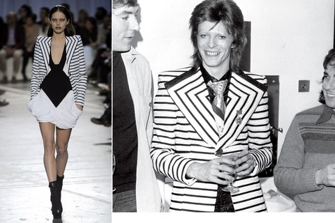 O blazer que Bowie usava fora dos palcos ressurigiu na coleção de verão 2010 da Givenchy