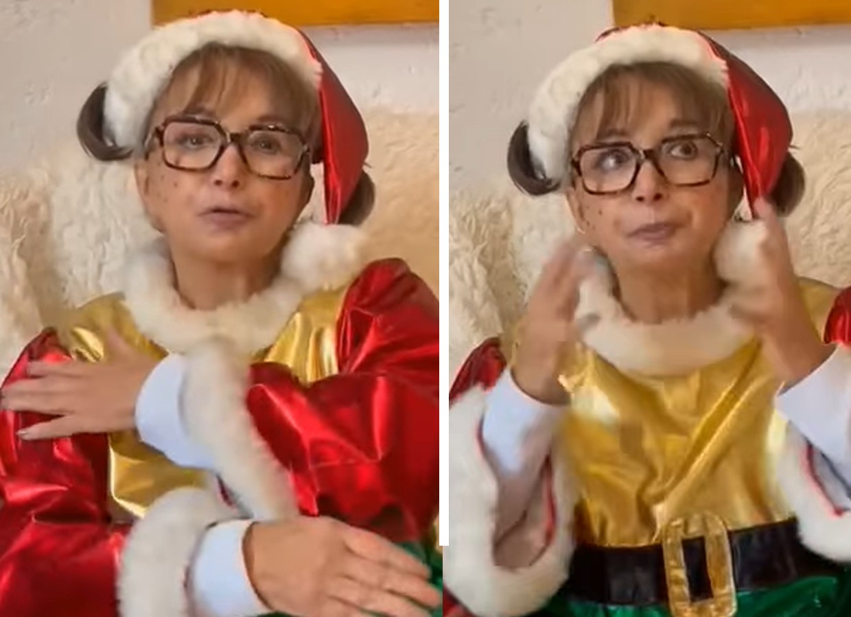 Maria Antonieta de las Nieves, a Chiquinha de Chaves, encarna a personagem em mensagem de Natal para o Brasil (Foto: Reprodução/Instagram)