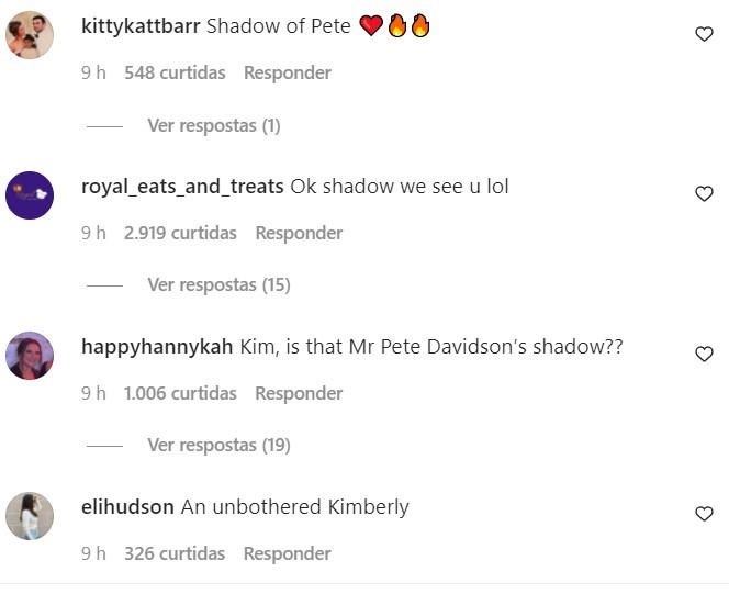 Sombra aparece em foto de Kim Kardashian e fãs desconfiam de Pete Davidson   (Foto: Reprodução/ Instagram)