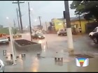Chuva atinge prédio da Câmara e alaga ruas em Atibaia, SP