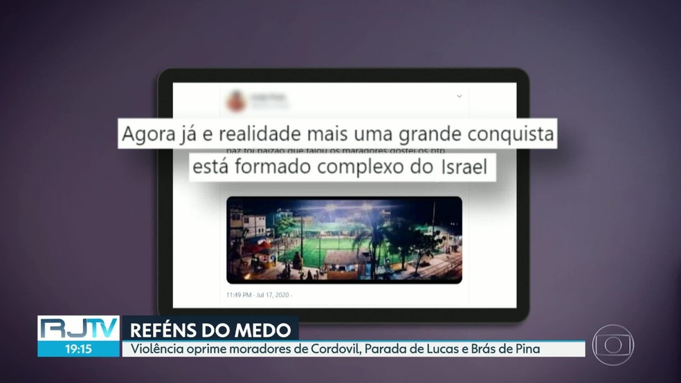 Mensagens na internet exaltam a criação do Complexo de Israel, em cinco comunidades da Zona Norte do Rio — Foto: Reprodução