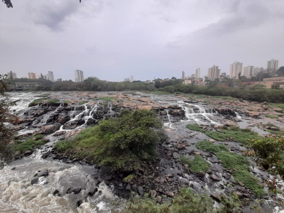 Imagem do Salto do Rio Piracicaba, em Piracicaba, nesta quarta-feira, 14 de setembro — Foto: Edijan Del Santo/ EPTV