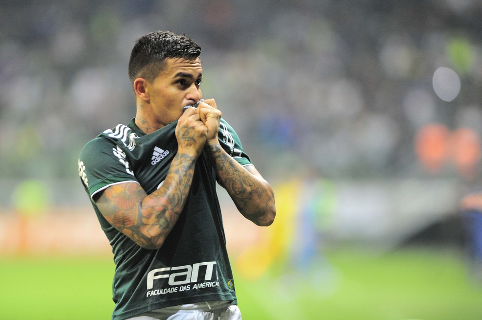 Dudu vibra ap�s seu gol: com emocional em dia, Palmeiras deslancha (Foto: Marcos Ribolli)