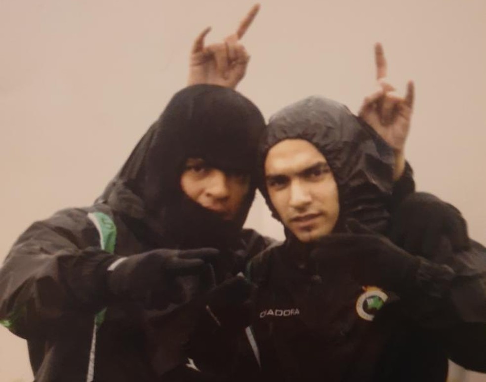 Felipe Melo e Walid Regragui, quando atuavam pelo Racing Santander — Foto: Arquivo pessoal
