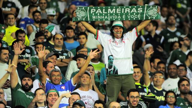 Torcida do Palmeiras na partida contra o Flamengo