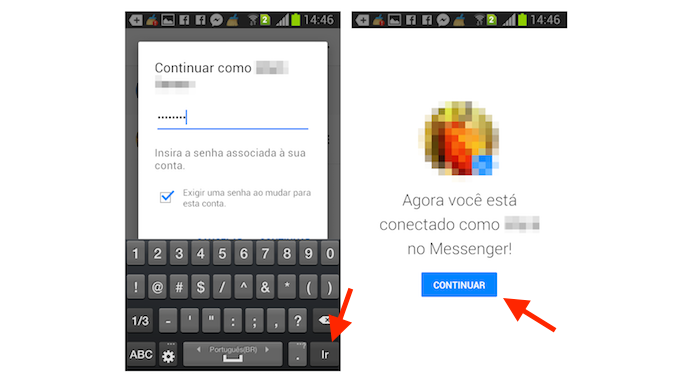 Acessando uma segunda conta do Facebook Messenger no Android (Foto: Reprodução/Marvin Costa)