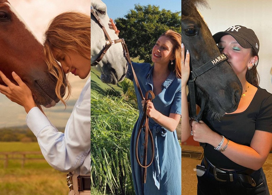 Gisele Bündchen, Marina Ruy Barbosa e Larissa Manoela são apaixonadas por cavalos