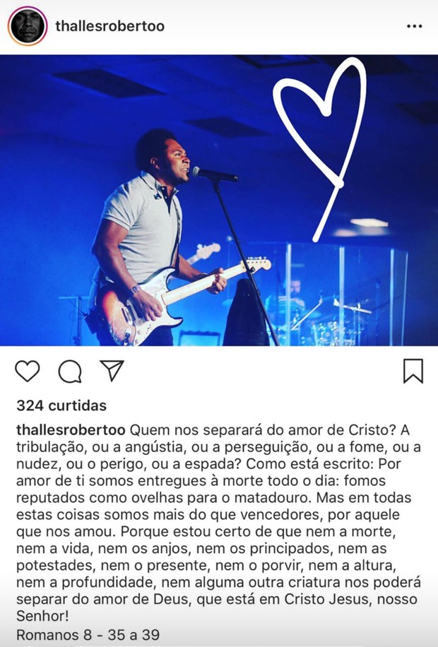Julia Schiavi cita cantor cristão Thalles Roberto (Foto: Reprodução/Instagram)
