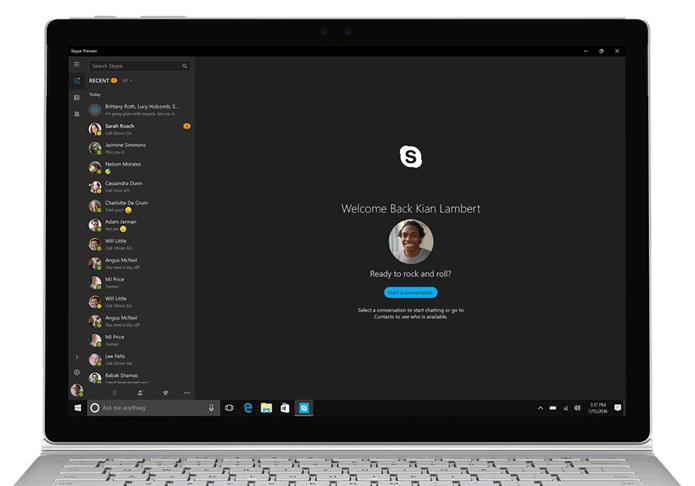 Novo Skype possui tema escuro no Windows 10 (Foto: Reprodução/Microsoft)