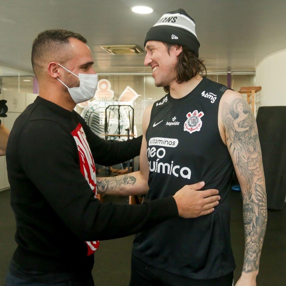 Renato Augusto e Cássio no Corinthians — Foto: Rodrigo Coca/ Agência Corinthians