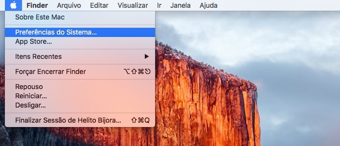 Acesse as configurações do Mac OS X (Foto: Reprodução/Helito Bijora) 
