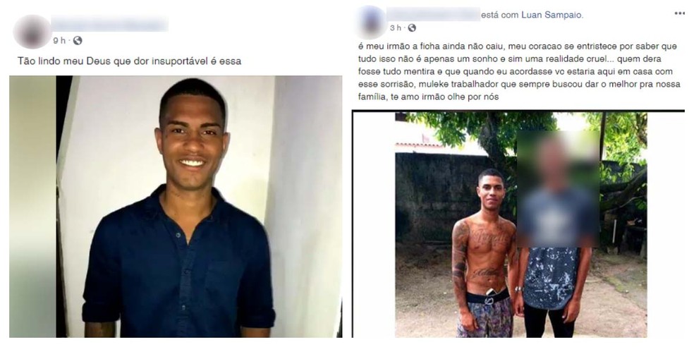 Mãe e irmão lamentaram a morte de Luan, que estava a caminho da ceia de Natal em Bertioga, SP — Foto: Reprodução/Facebook