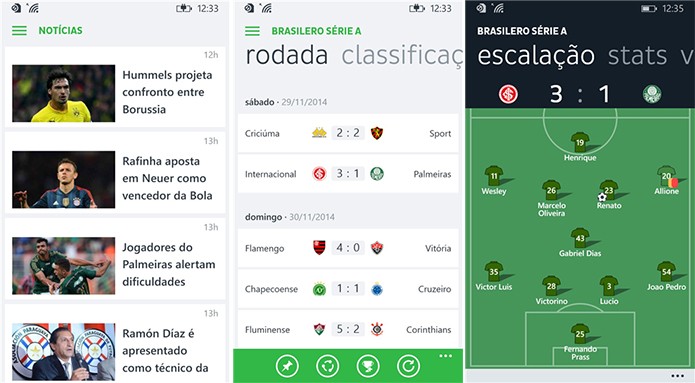 Onefootball é um aplicativo completo para quem quer acompanhar o mundo da bola com o fim do Brasileirão (Foto: Divulgação/Windows Phone Store)