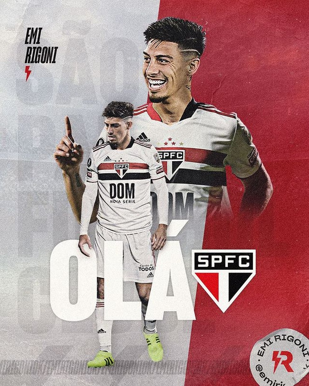 Rigoni veste camisa do São Paulo e recebe boas-vindas nas redes