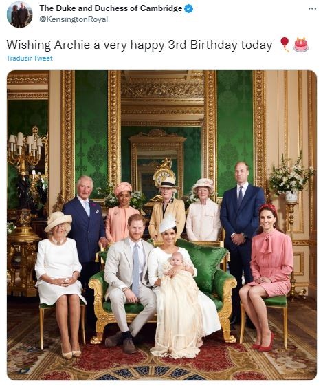 Príncipe William e Kate Middleton prestaram homenagens a Archie (Foto: Reprodução / Twitter)