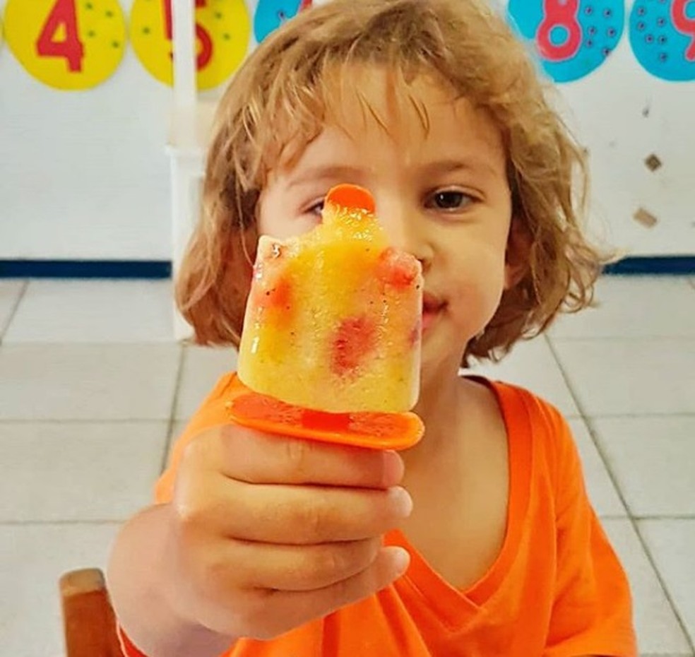 Picolé de fruta passou a ser alternativa no lugar do industrializado, em escola de Natal — Foto: Divulgação