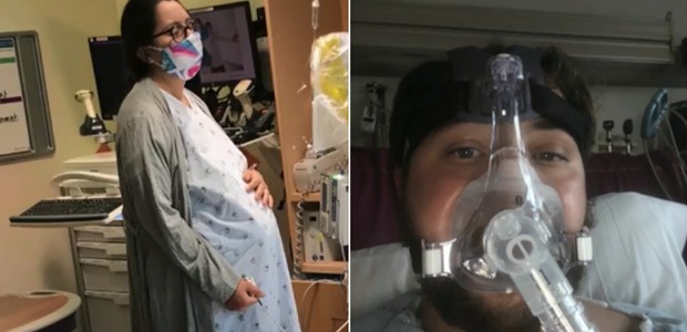 Esposa deu à luz bebê no mesmo hospital que o marido estava internado com Covid (Foto: Reprodução Facebook)