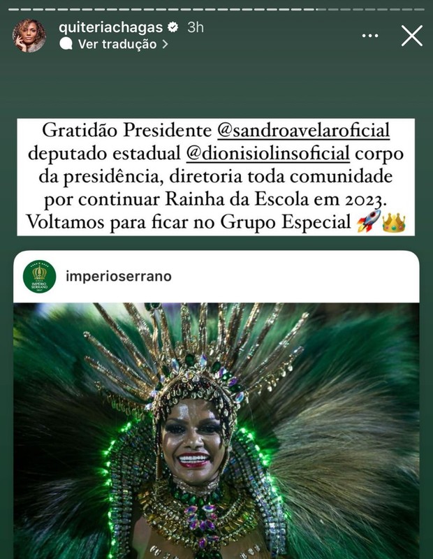 Post de Quitéria Chagas (Foto: Reprodução/Instagram)