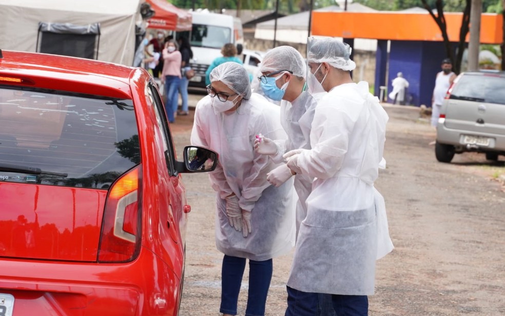 Testagem de coronavírus - teste de Covid-19 em Goiânia, Goiás,  — Foto: SES/Divulgação