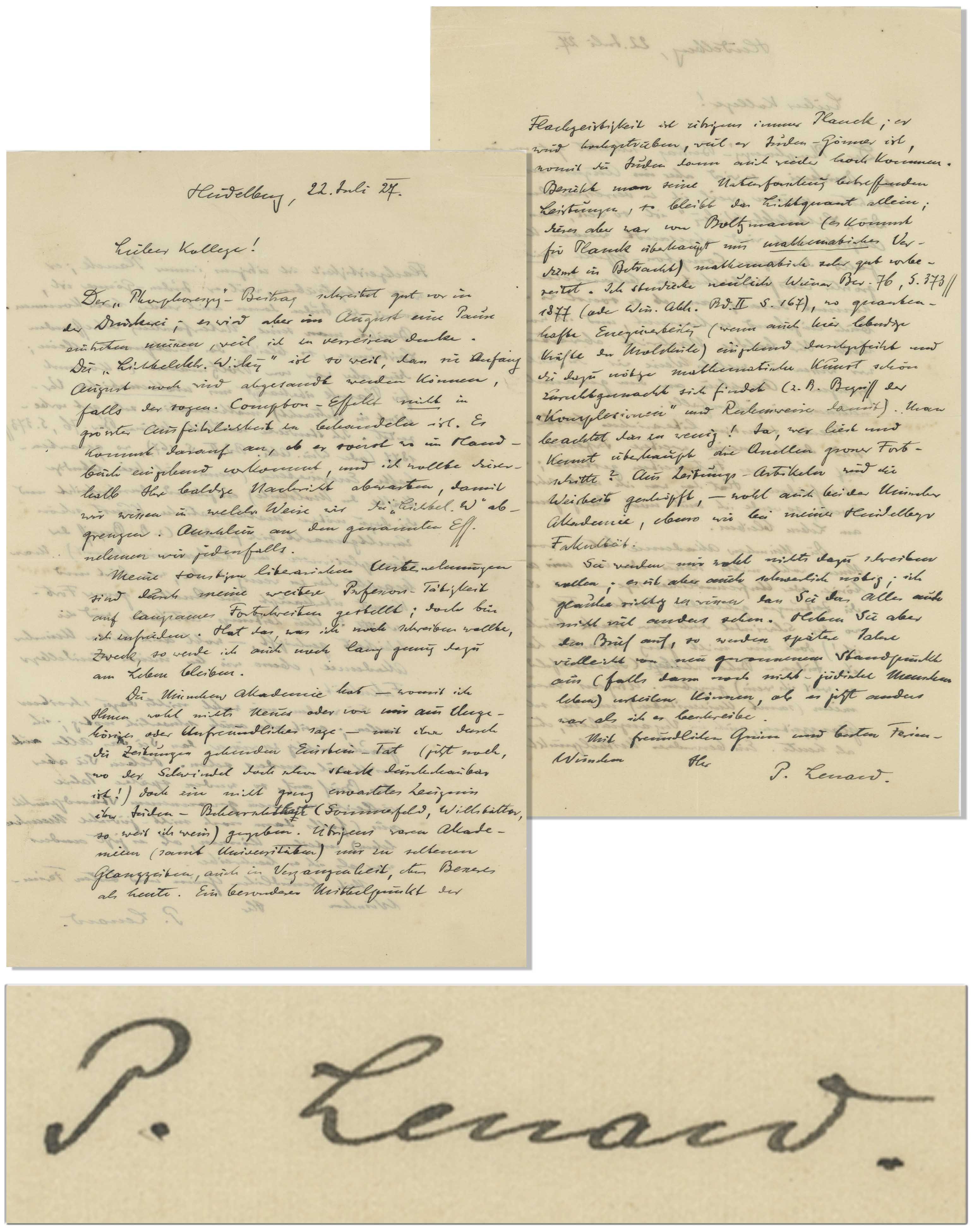 Carta de Prêmio Nobel com comentários racistas sobre Einstein vai a leilão (Foto: /Nate D. Sanders Auctions/Reprodução)