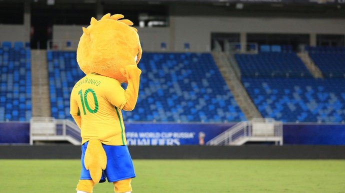 Canarinho, mascote da seleção brasileira com a camisa 10 (Foto: Lucas Figueiredo/CBF)