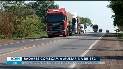 Radares começam a registrar multas na BR-153, no sul do Tocantins