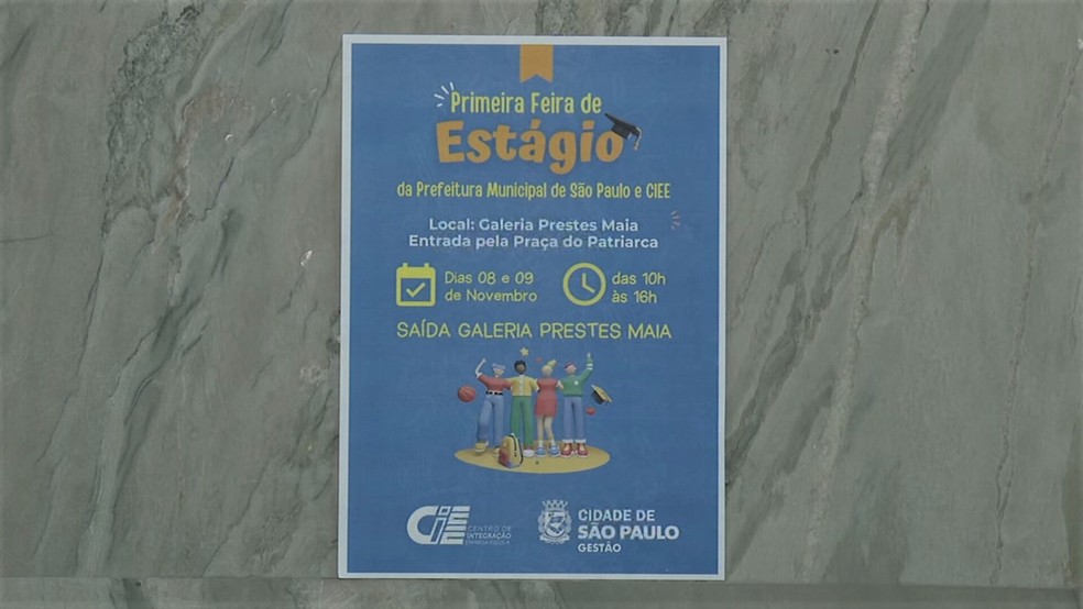 Feira de Estágio - Prefeitura de SP e CIEE — Foto: Reprodução/TV Globo