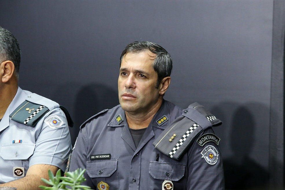 Fernando Alencar Medeiros em evento no qual foi nomeado a comandante-geral da PM de SP, em 2020 — Foto: Divulgação/Ascom/GESP