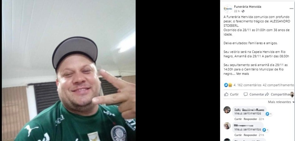 Flamenguista suspeito de matar amigo palmeirense segue foragido 7 meses após crime, diz MP