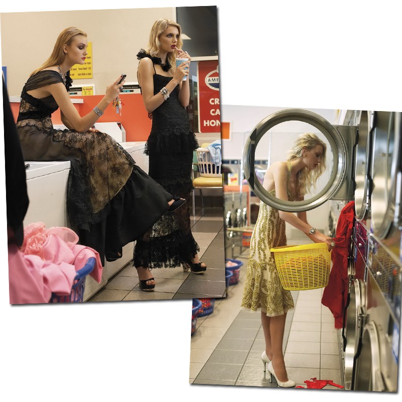Laundry day. Lily Donaldson, Gemma Ward, Caroline Trentini. Photographer: Steven Meisel. Styling: Edward Enninful  (Foto: Reprodução )