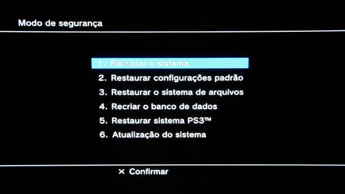 Use o modo de segurança para resolver problemas de travamento do PS3 (Foto: Reprodução/Tais Carvalho)