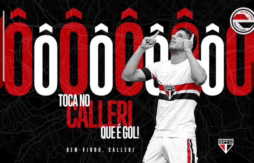 São Paulo anuncia contratação de Calleri — Foto: Divulgação