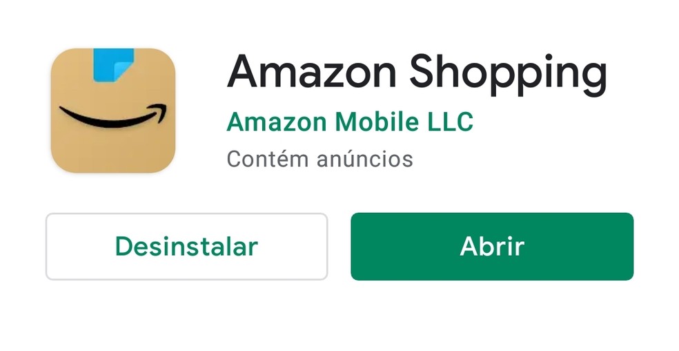 Novo logotipo do aplicativo da Amazon — Foto: Reprodução