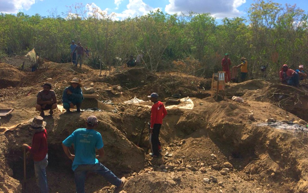 ANM fará diagnóstico do garimpo, para depois tomar as providências cabíveis (Foto: Dalton Soares/TV Bahia)